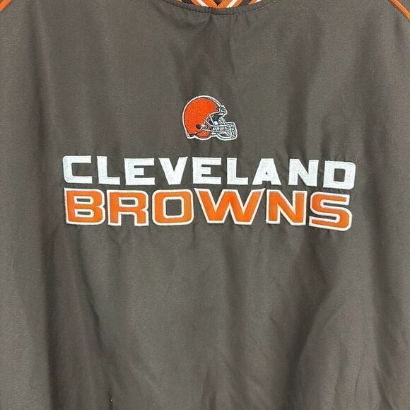 Reebok NFL Cleveland Browns Pullover Jacket Sz Large Cinch Waist - Picture 2 of 6